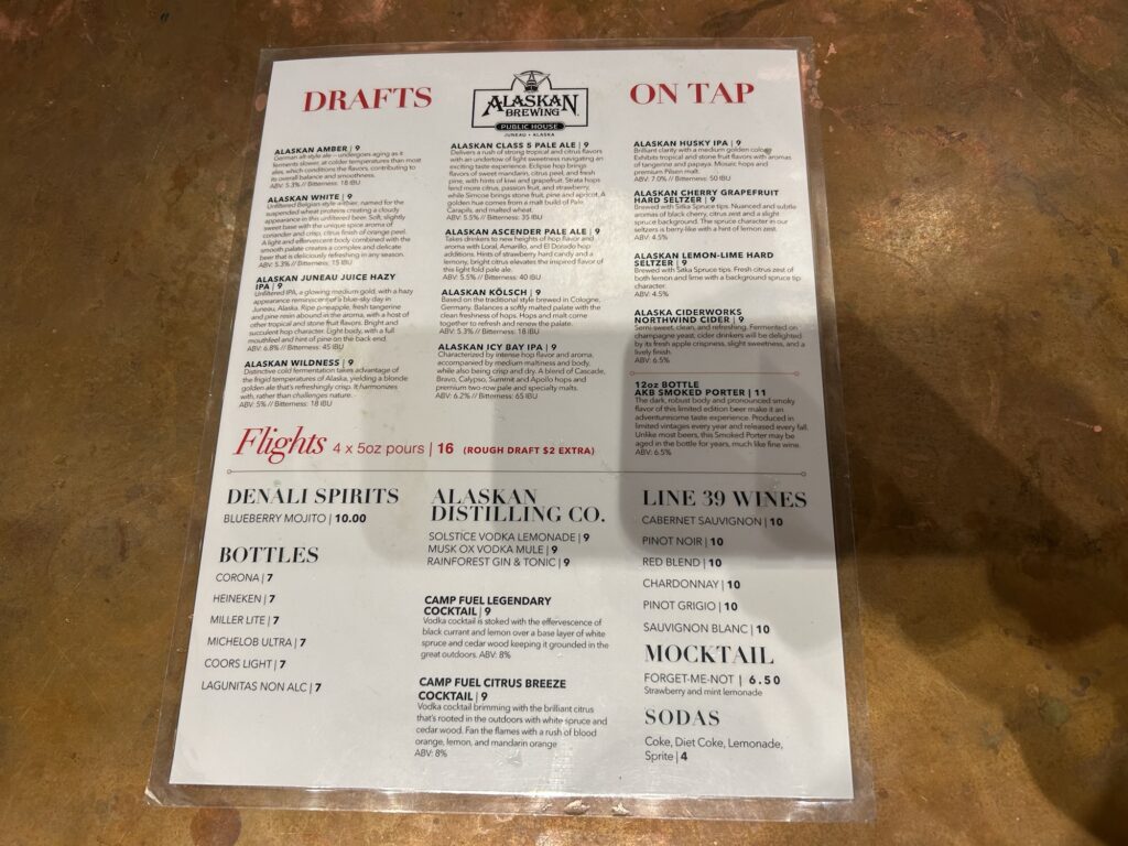Alaskan brewing menu_2